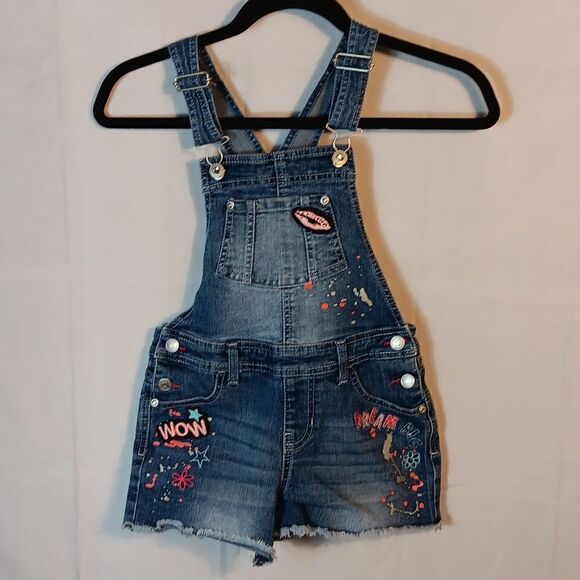 Jordache Girl's Denim Overall Shorts - Picture 1 of 7